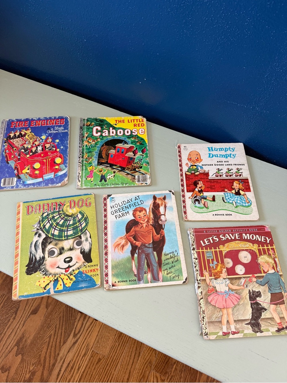 Vintage Mixed Lot of 6 Little Golden Books from the 1950s Little Red Caboose Dog